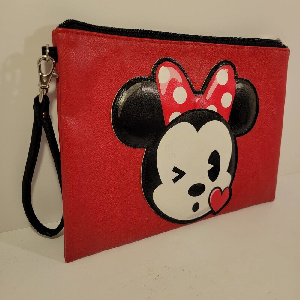 TORRID Minnie Mouse Emoji Wristlet LOUNGEFLY Disney Purse Clutch 5" Strap
